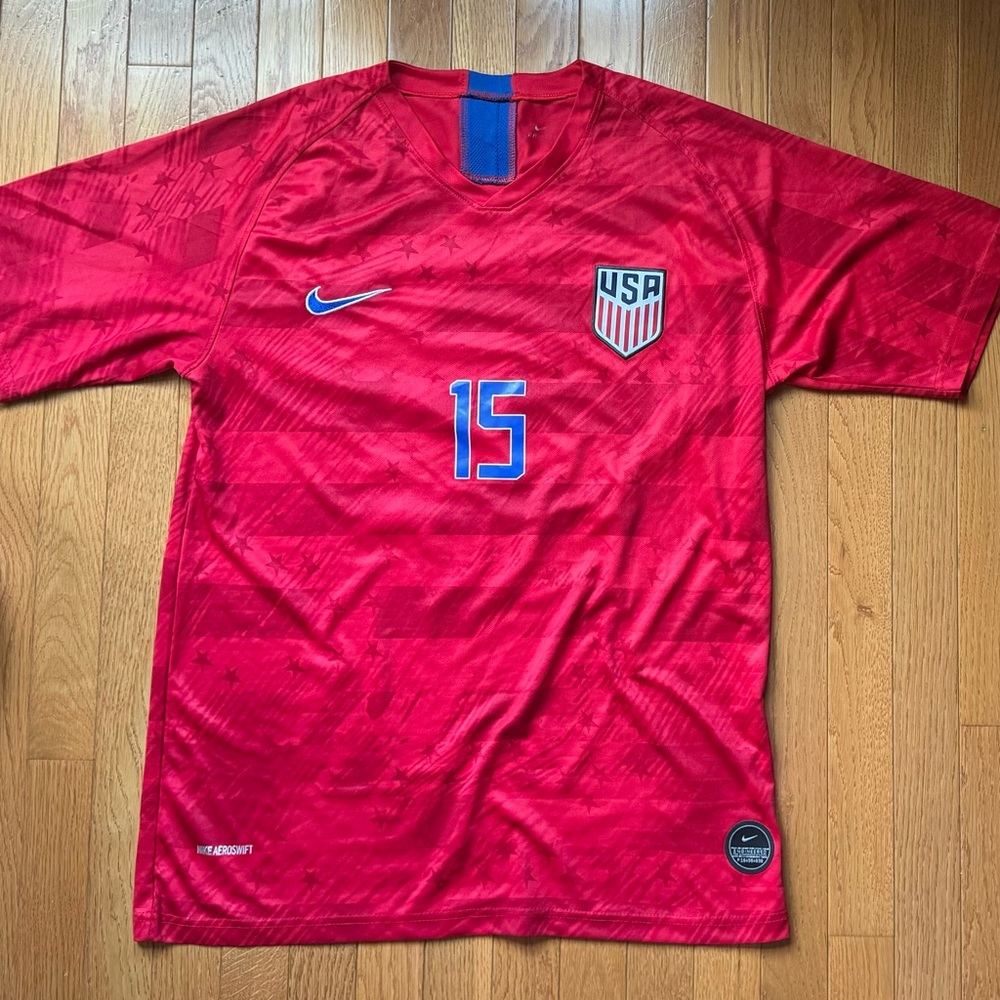 Nike Jersey Womens Dri-Fit US Soccer World Cup Megan Rapinoe #15 Red L XL XXL